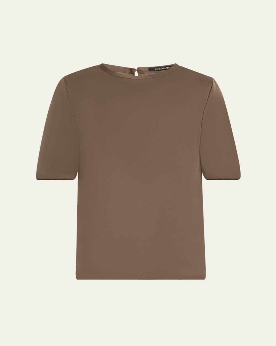 Maryl Crewneck Silk Blouse